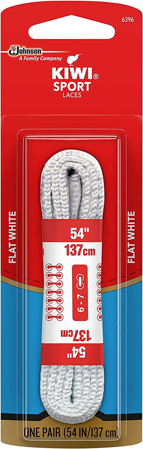 Kiwi 1 Pair Flat White Sport Laces White 54IN Clothing, Shoes and Accessories