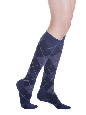 Sigvaris 832c Style Patterns 20-30mmhgWomen Medium Royblue Argyle - 832CMLW48