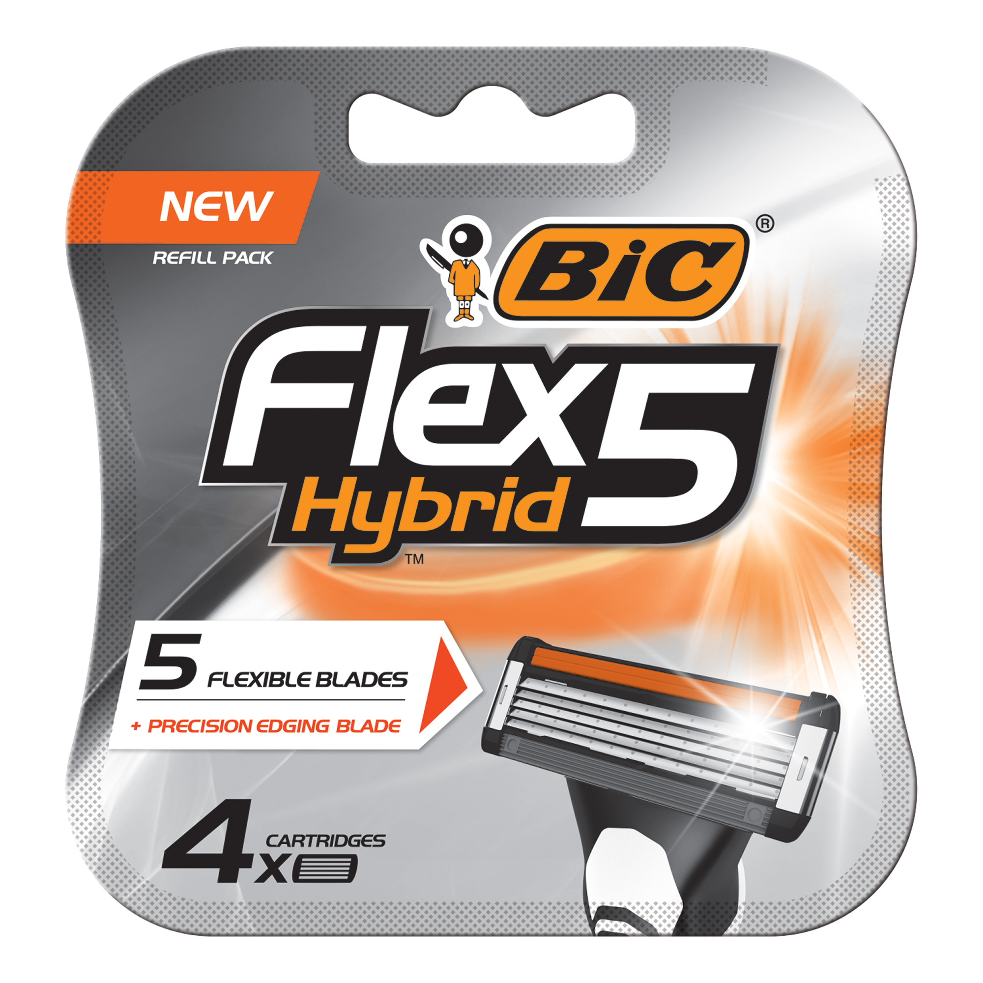 BIC Flex 5 Hybrid Men S 5 Blade Disposable Razor Cartridges for a Smooth Shave  Includes 4 Cartridges Shaving Supplies
