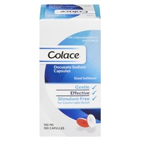Colace Stool Softener Docusate Sodium 100 Mg Laxatives, Fibre and Anti-Diarrheals