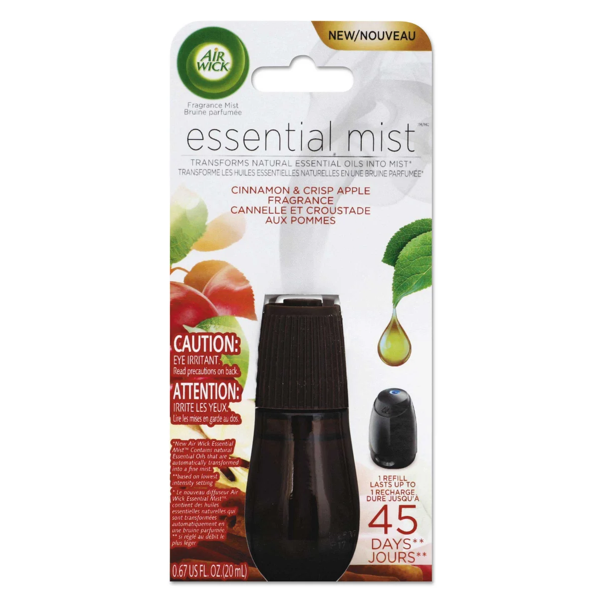 Essential Mist Refill, Cinnamon and Crisp Apple, 0.67 Oz Air Fresheners