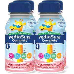 Pediasure Complete Reduced Sugar, Nutritional Supplement, 4 X 235 ML, Strawberry 4.0 Count