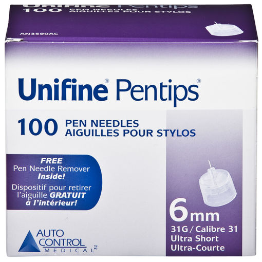 Owen Mumford Unifine Pen Needle Pentips – 31g 6mm (1/4IN) 100s Insulin Needles, Pen Needles and Syringes