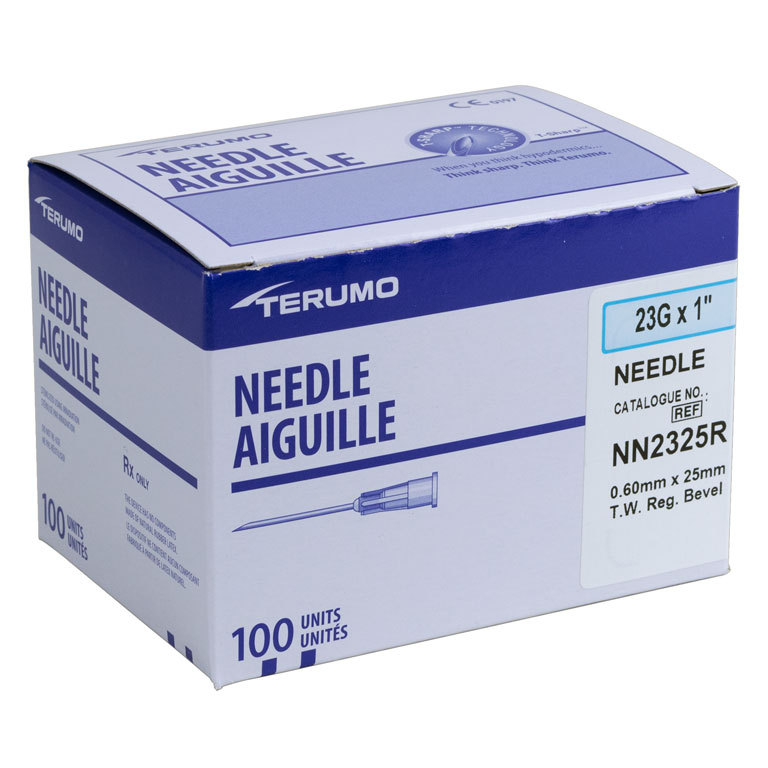 Terumo Needles 23 Gauge 1 inch Needle 100 EA Needles and Syringes (IM & SC)