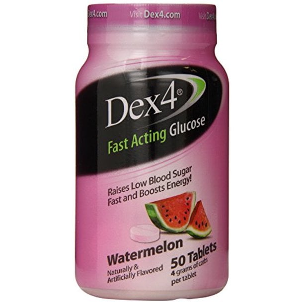 Dex4 Glucose Tablets, Watermelon, 50 Count Hypoglycemia Treatments
