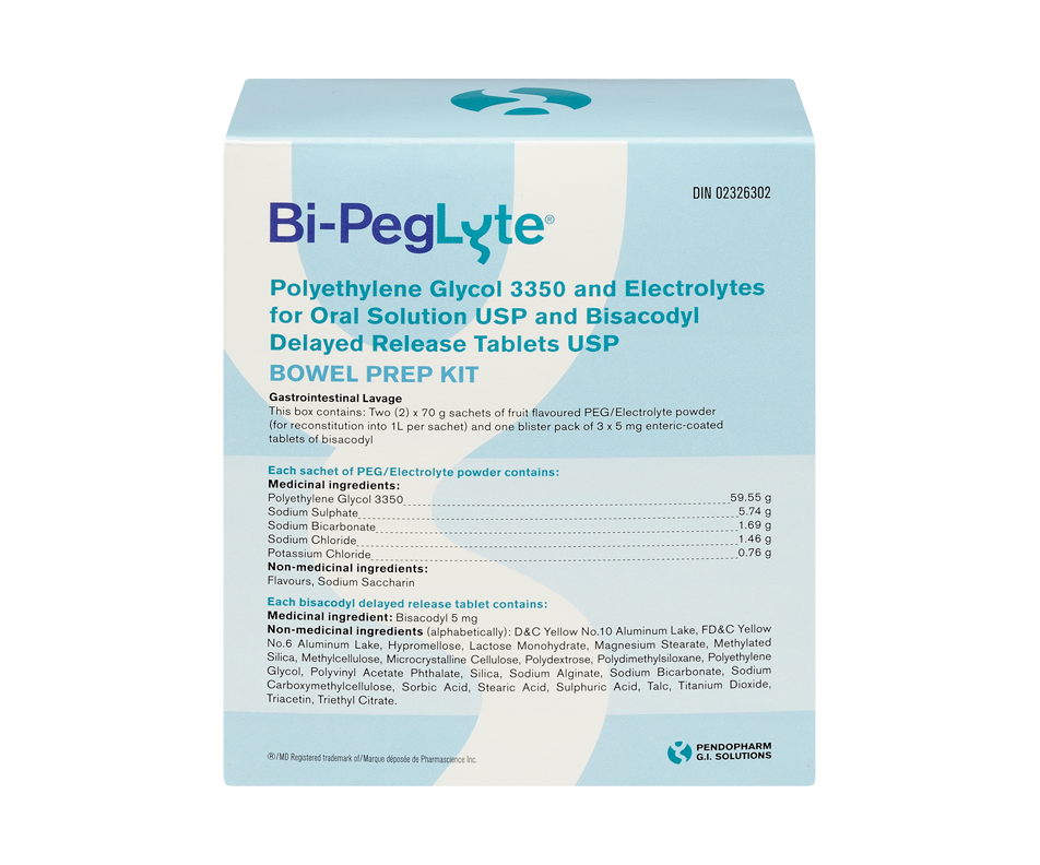 Bi-Peglyte bowel preparation kit, 1 unit Laxatives, Fibre and Anti-Diarrheals