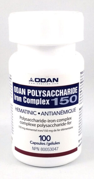 Odan Polysaccharide Iron Complex 150 Hematinic 100 Capsules Bottle