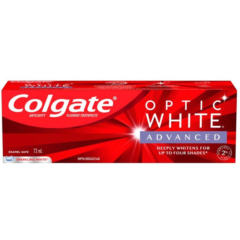 Colgate Optic White Advanced Teeth Whitening Toothpaste, Sparkling White 133ml Toothpaste