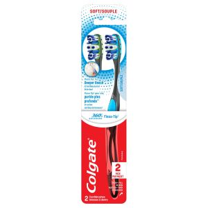 Colgate 360 Floss Tip Advanced Twin Pack Toothbrushes (2/pk)