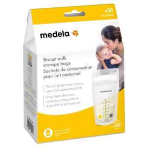 Medela Breast Milk Storage Bags - 6oz/180ml (50 Count) with Transport Pouch