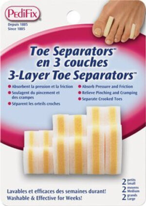 Card Health Cares PediFix 3 Layer Toe Separators 6 pack