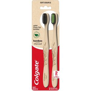 Colgate Slim Soft Bamboo Charcoal Toothbrush Twin Pack (2/PK)