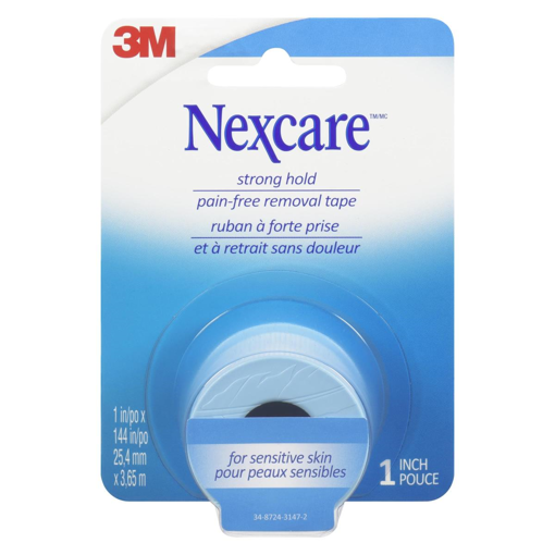 Nexcare Strong Hold Pain-Free Removal Tape, Breathable, Hypoallergenic Formula and Clean, 1 in x 4 yd, 1 Roll