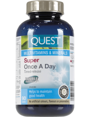 Quest Super Once A Day Time Release Multiple Vitamins and Chelated Minerals - 90 Tablets