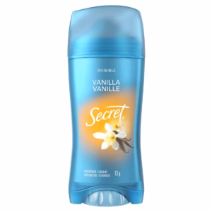 Secret Secret Invisible Solid Antiperspirant and Deodorant, Vanilla Scent, 73 g