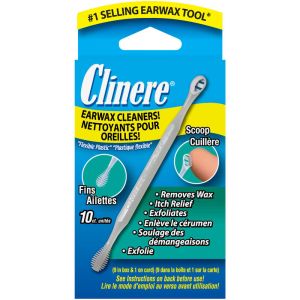 Clinere Ear Wax Cleaners 10 Ct - Safely and Gently Clean Ear Canal at Home