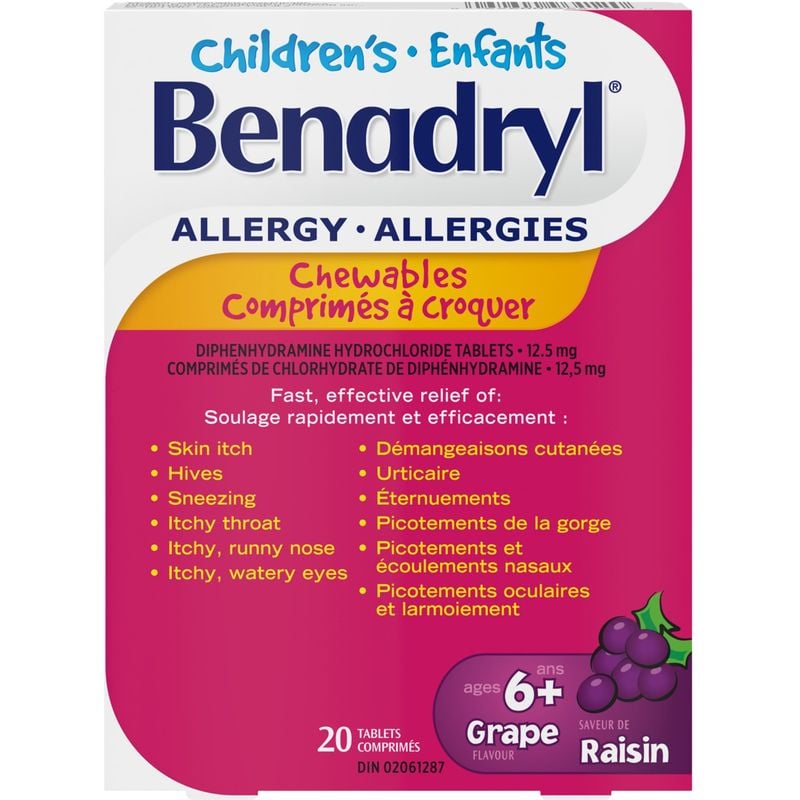 Children's BENADRYL® Grape Chewables 12.5mg 20 ea
