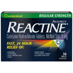 Reactine Regular Strength 24 Hour Allergy Medicine, 5mg 36 ea