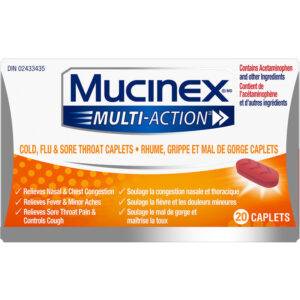 Mucinex Multi-Action Cold, Flu & Sore Throat Caplets
