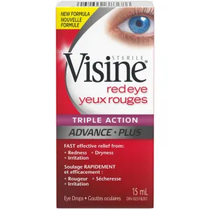 VISINE TRIPLE ACTION EYE DROPS - Fast Relief for Dry, Red, and Irritated Eyes