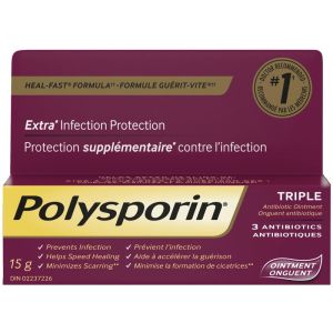 Polysporin Triple Antibiotic Cream, Heal-Fast Formula 15 g