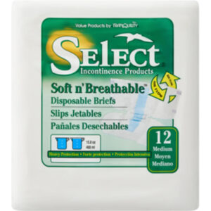Select Soft Soft n' Breathable Briefs, Medium 12 Count