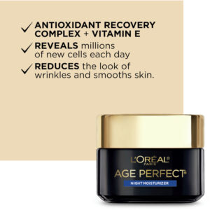 Age Perfect Cell Renewal Night Moisturizer with Vitamin E, Paraben Free, 48 mL