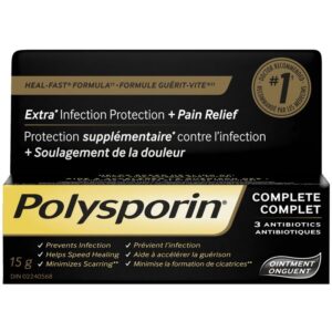 POLYSPORIN Complete Antibiotic Ointment, Heal-Fast Formula 15 g