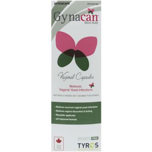 GYNACAN Boric Acid Vaginal Capsules 30 Capsules