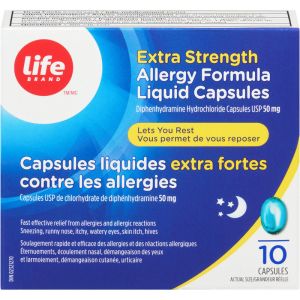 Life Brand Allergy Formula Liq Caps XS 10 Capsules