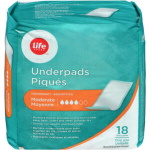 Life Brand LB Underpads Moderate 18 Count