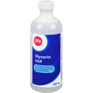 Life Brand Glycerin 250 mL - Topical Relief for Dry Skin and Minor Burns