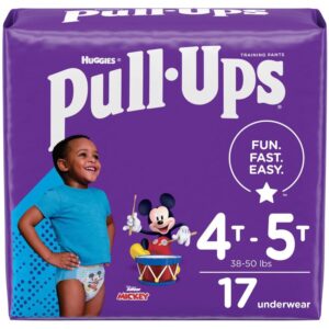 Pull Ups Boys' Potty Training Pants Size 6, 4T-5T, 17 Ct
