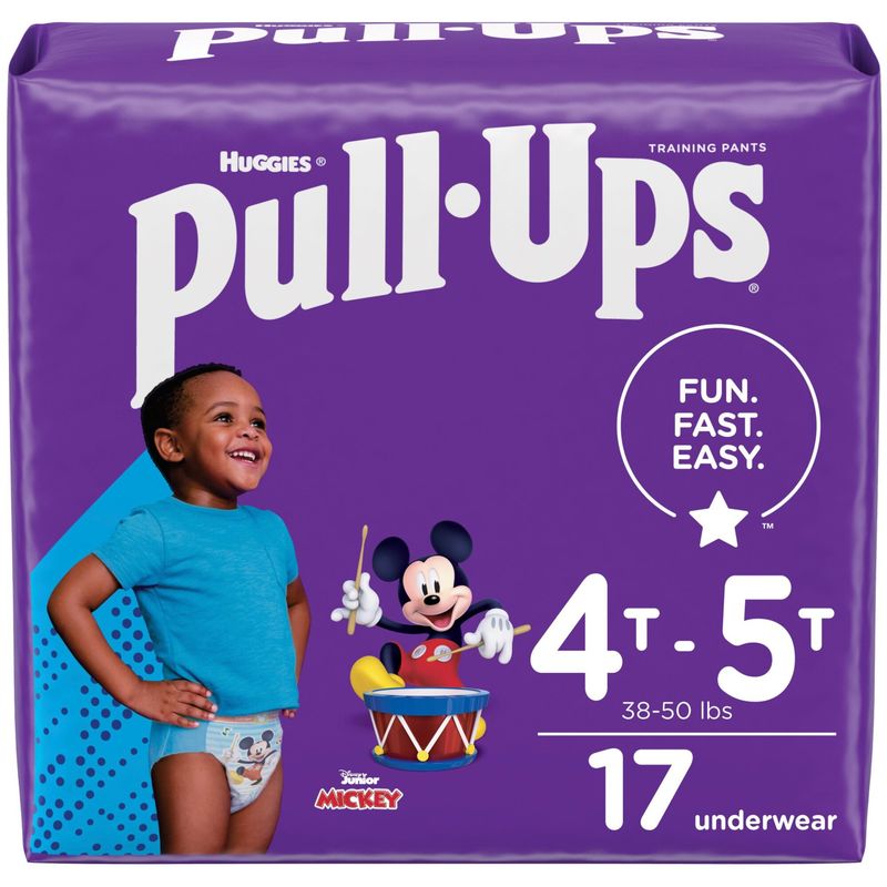 Pull Ups Boys' Potty Training Pants Size 6, 4T-5T, 17 Ct