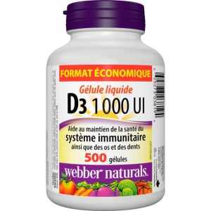 Webber Vitamin D3 1000 Iu, Softgel Bonus, 500 Softgels