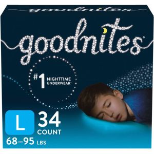 Goodnites Boys' Nighttime Bedwetting Underwear, L (68-95 lb.), 34 Ct