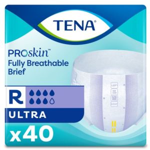 TENA Adult Incontinence Brief, Ultra Absorbency, Regular, Lavender 40 Count