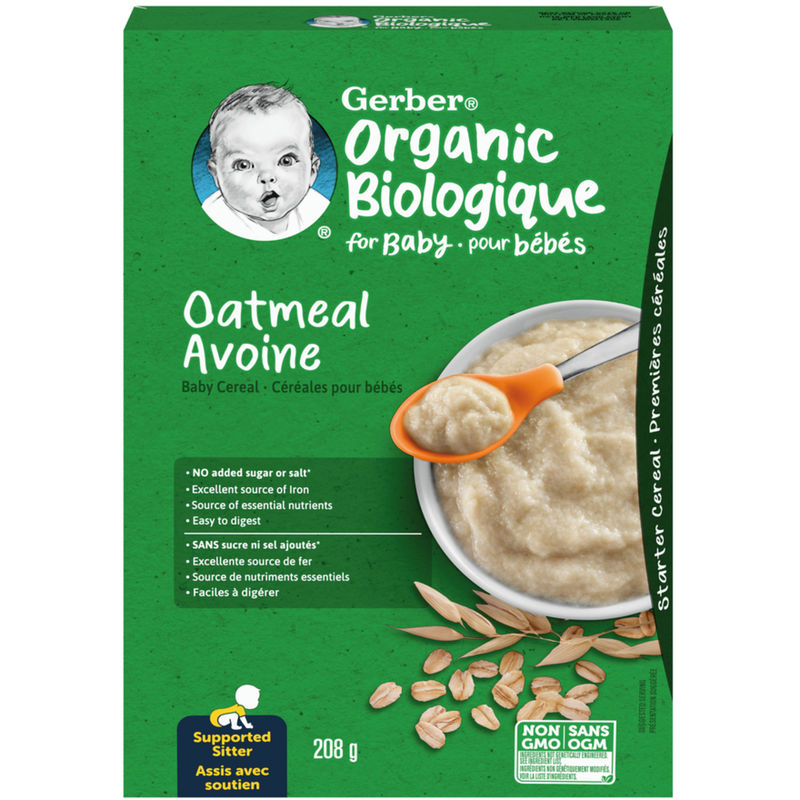 Gerber Organic Baby Cereal Oatmeal 208 G