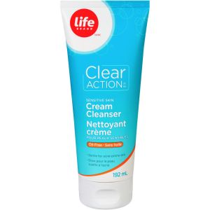 Life Brand Clear Action Sensitive Skin Cream Cleanser 192 mL