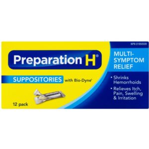 Preparation HÂ® Multi-Symptom Hemorrhoid Treatment Suppositories with Bio-Dyne 12 Count