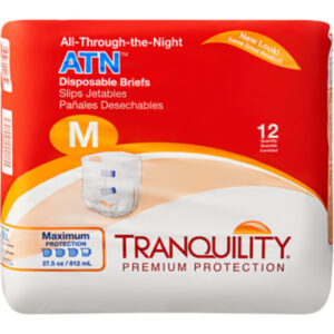 Tranquility All Through The Night Briefs, Medium - 12 Count