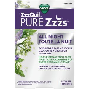 PURE Zzzs All Night Extended Release Melatonin Sleep Aid Tablets - 21 Tablets