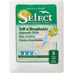 Select Soft Soft n' Breathable Briefs, X-Large 8 Count