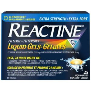 Reactine Extra Strength 24Hr Allergy Medicine, Liquid Gels 10mg 25 ea
