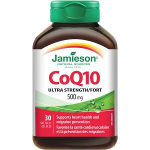 Jamieson CoQ10 500mg Ultra-Strength Antioxidant for Heart Health and Migraine Prevention