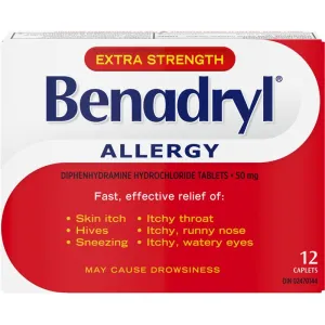 BENADRYL® Extra Strength Allergy Medicine, 50mg 12 ea