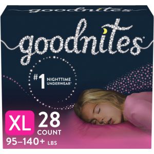 Goodnites Girls' Nighttime Bedwetting Underwear, XL (95-140 lb.), 28 Ct