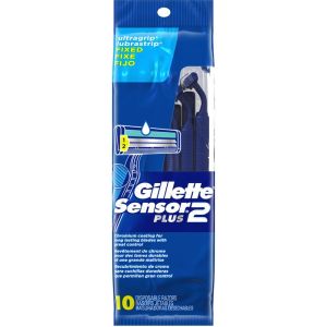 Gillette Sensor2 Plus Men's Disposable Razors - 10 Pack