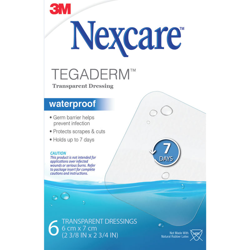 Nexcare Tegaderm Waterproof Transparent Dressing, Regular Size, 6 pk