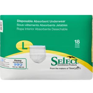 Disposable Absorbent Underwear, Large 18 Count